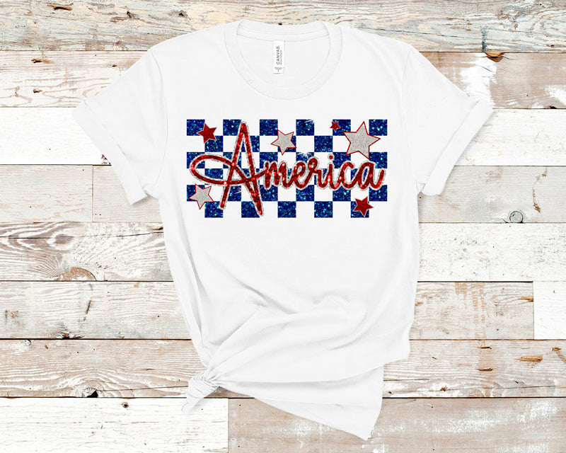 America checkered with stars