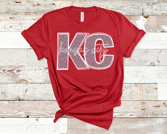 KC Chiefs faux rhinestones DTF