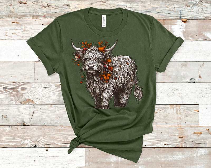 Fall highland cow