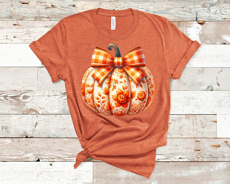 Orange floral pumpkin