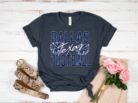 Dallas Texas Football Faux Glitter DTF