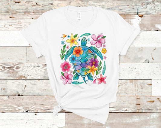 Floral sea turtle